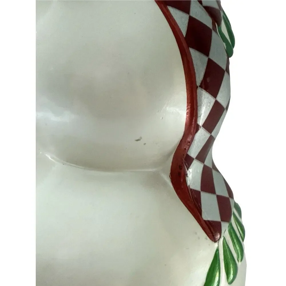 Vtg Pier 1 Enameled Ceramic Snowman Opalescent 15” Tabletop Decor Whimsical
